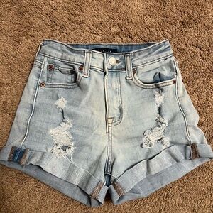 Aeropostale Light Blue Ripped Jean Shorts
